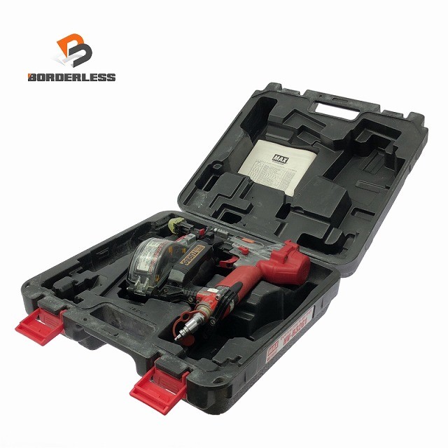 ☆中古品☆MAX マックス 高圧 41粍 ターボドライバ HV-R32G1 本体+容れもの 大気圏物の具 ねじ打ち機 螺子釘打ち機 エア湖物の具128460