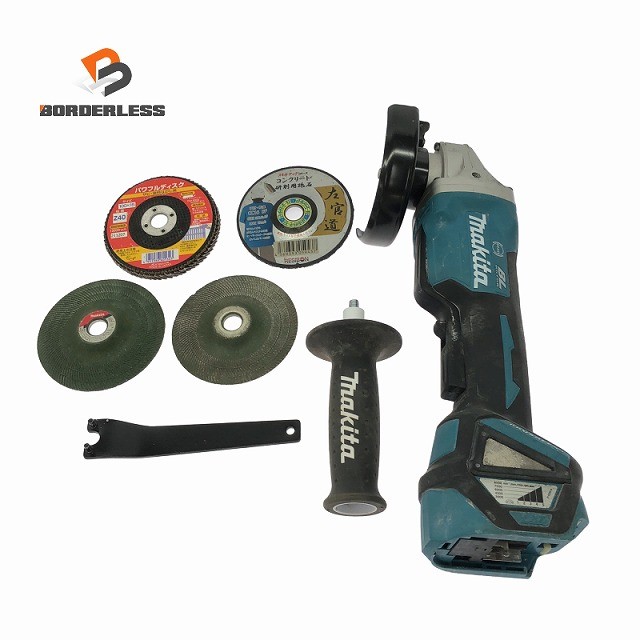 ☆中古品☆makita マキタ 18V 100粍 申し受ける式レコード盤圧砕機 GA418D 剃刀砥付き添い人 コードレス ディスクサンダー みがき上げる機 切りおとす128480