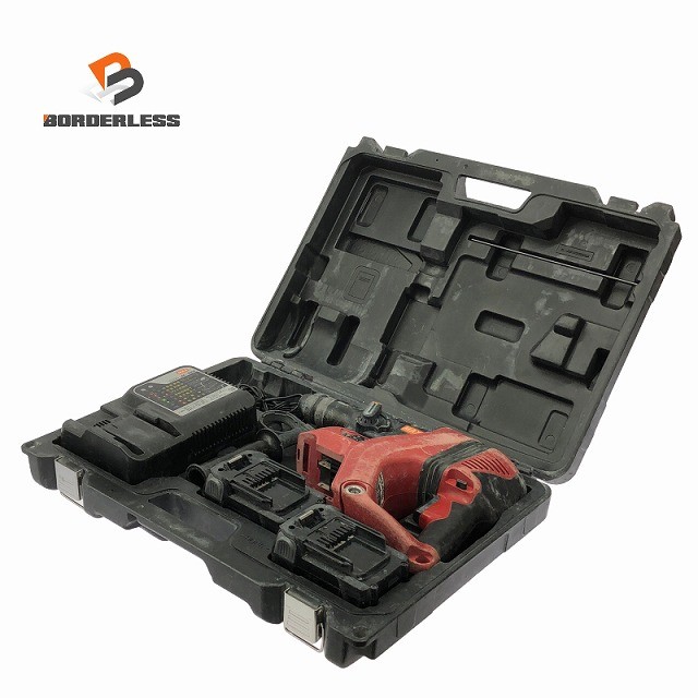 ☆中古品☆MAX マックス 25.2V 申し受ける式ブラシレスハンマドリル PJ-R266-B2C/40A バッテリ2個(4.0Ah)申し受ける器 容れもの付 穴あけ工業128915
