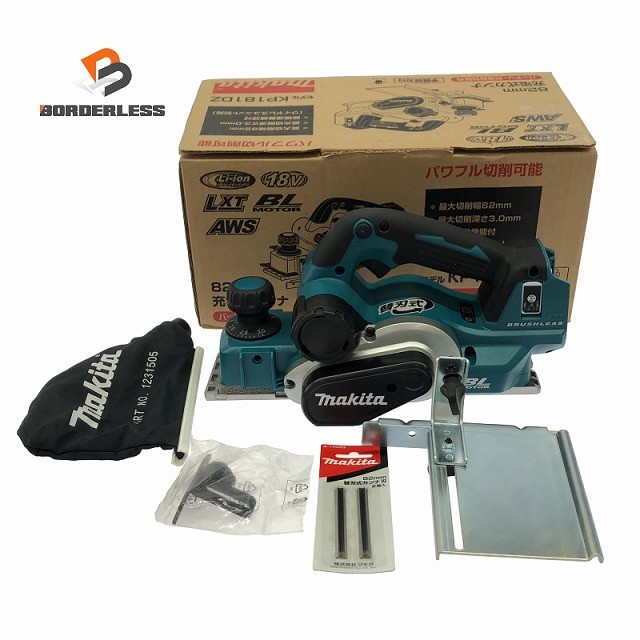 ☆美品☆makita マキタ 18V 82粍 申し受ける式カンナ KP181DZ 本体+嘱する品 コードレス 明かりカンナ 電動かんな 摩擦 用材産業129096