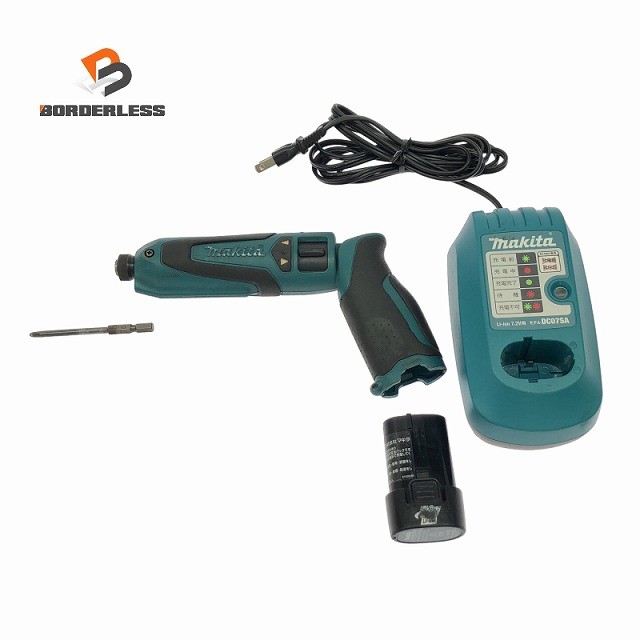 ☆中古品☆makita マキタ 7.2V ペンインパクトドライバ TD021D 乾電池(7.2V 1.0Ah) 申し受ける器付き添い人 電動物の具 締め付け129330