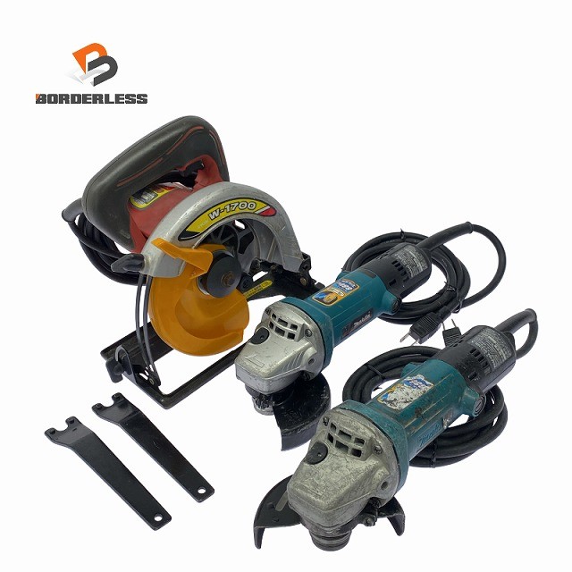 ☆中古品 3点仕掛ける☆makita マキタ 100粍 ディスクグラインダ 9533BLA×2個 リョービ 丸ノコ W-1700129566