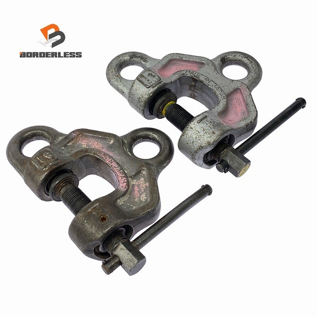☆中古品2個セット☆EAGLE CLAMP イーグルクランプ ねじ式全方向クランプ SBB-1t 荷重1ton 鉄鋼用 スクリュークランプ 吊りクランプ130948｜ボーダレス　店