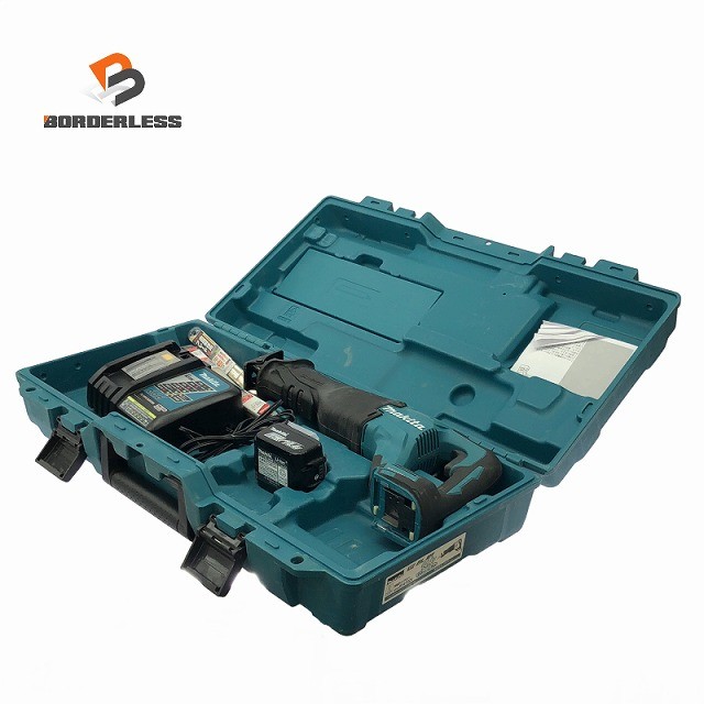 ☆中古比較的綺麗☆makita マキタ 14.4V 充電式レシプロソー JR147D バッテリ1個(6.0Ah) 充電器 ケース付 コードレスセーバソー130989|ボーダレス 店