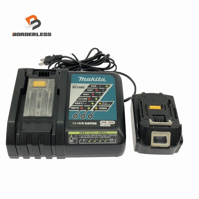 ☆中古品セット☆makita マキタ 18V 6.0Ah 純正 リチウムイオンバッテリー BL1860B 7.2-18V用 急速充電器 DC18RC131360|ボーダレス 店