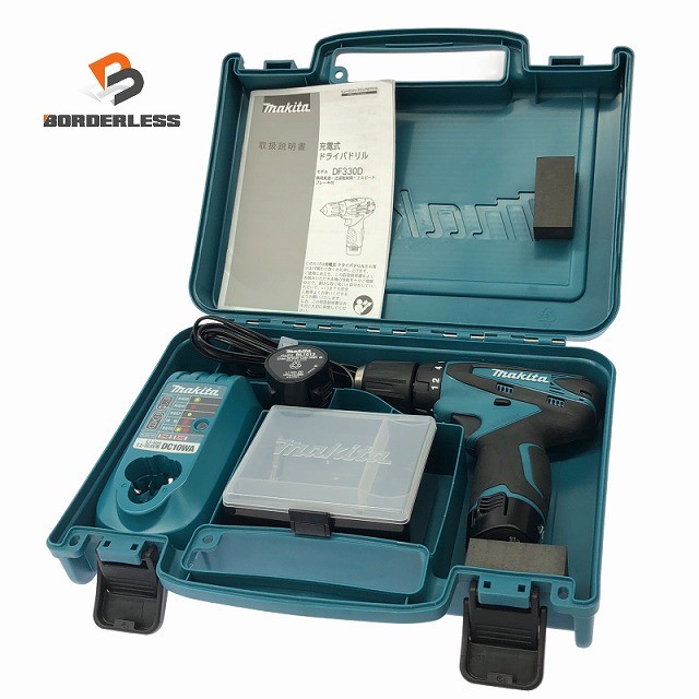 ☆極美品☆makita マキタ 10.8V 充電式ドライバドリル DF330DWX バッテリー2個(10.8V 1.3Ah) 充電器付き 電動工具131731｜ボーダレス　店