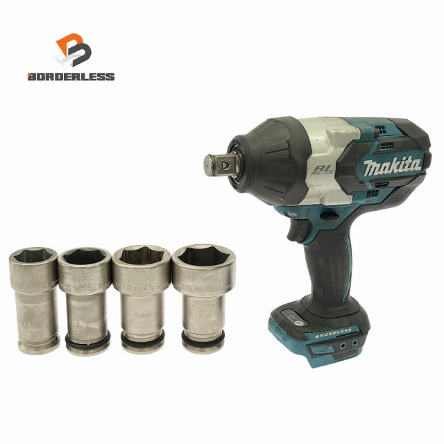 ☆中古品☆makita マキタ 18V 充電式インパクトレンチ TW1001DZ 本体のみ 電動工具 コードレス バッテリー式 自動車整備 おまけ付♪132592｜ボーダレス　店