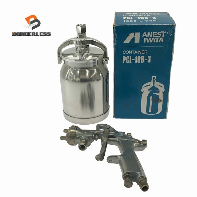 ☆美品セット☆ANEST IWATA アネスト岩田 吸上式コンテナ 1000ml PCL-10B-3 大形スプレーガン WIDER2 ハンドスプレーガン132595｜ボーダレス　店