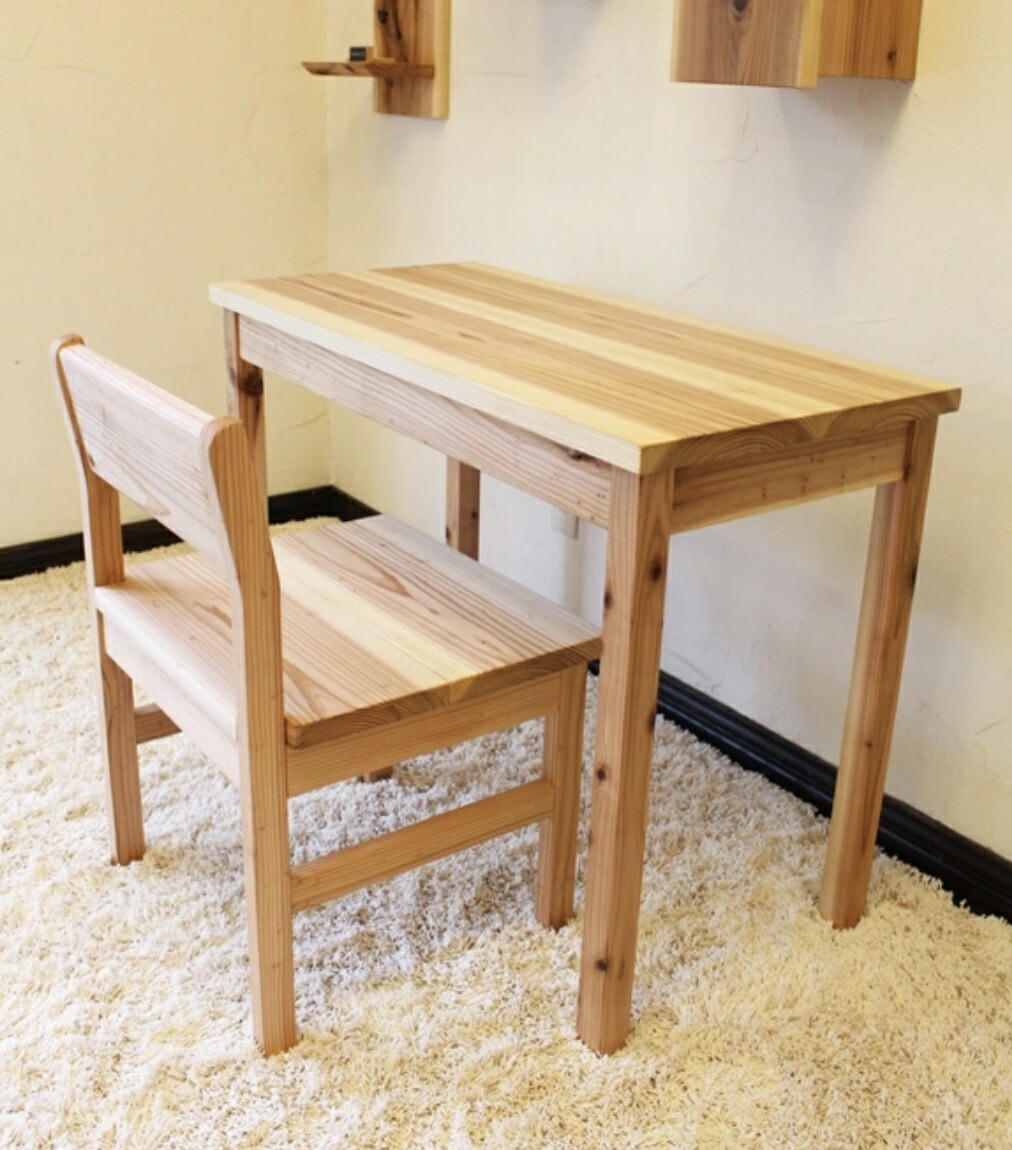 杉無垢材のワークデスク【ハンドメイド家具】
