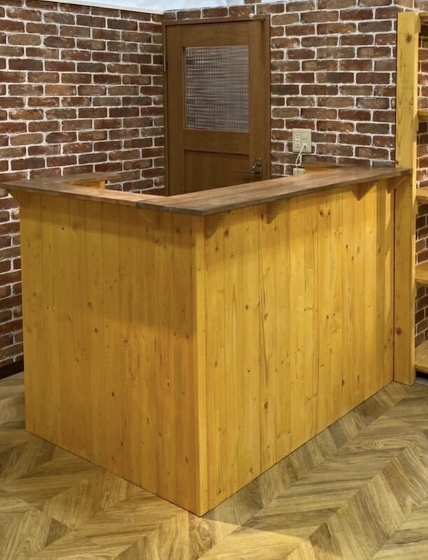 楽天市場】天然木 モルタル風 レジカウンター カフェカウンター 受付