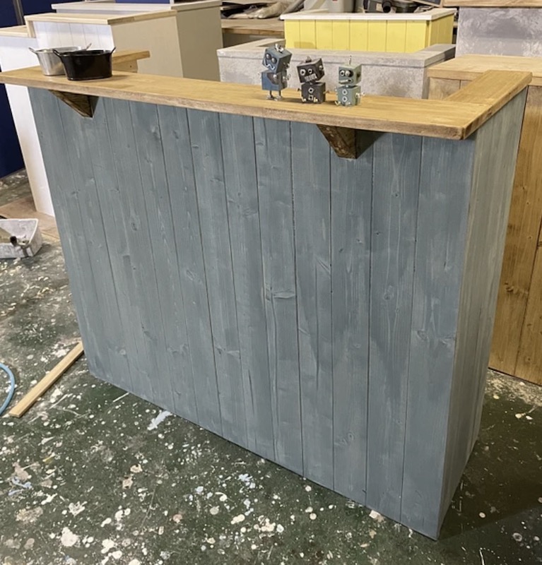 楽天市場】天然木 モルタル風 レジカウンター カフェカウンター 受付