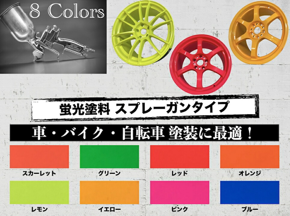 超定番 高耐候性 油性蛍光塗料セット スプレーガンタイプ 畳2 2 5枚塗装可 蛍光塗料1kg 上塗用クリアー1kg 希釈シンナー1l 車 バイク 自転車塗装に最適 1oficioverde Com Br