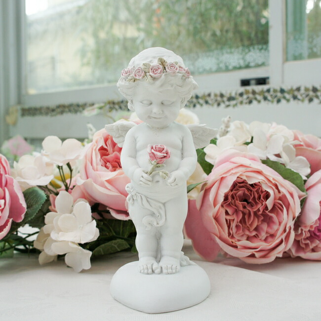楽天市場】ローズ花束LOVEエンジェル オブジェ薔薇 天使 薔薇と