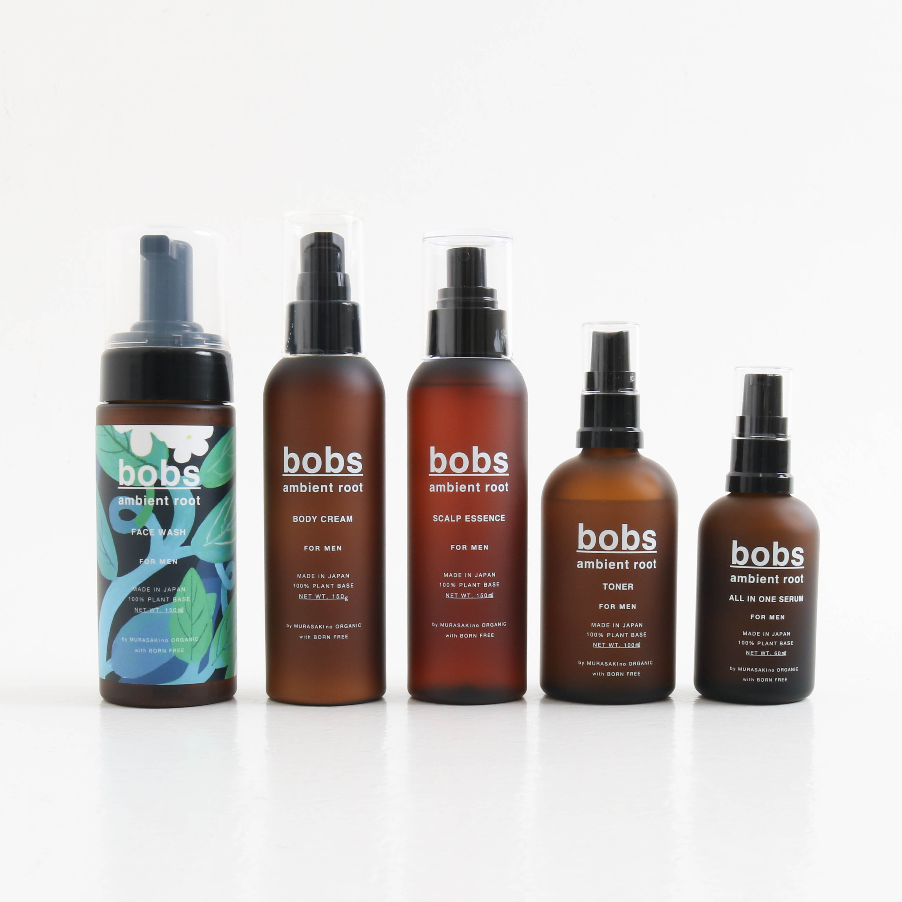 【7/19 20：00～7/26 9：59までP10倍】ボブス　BOBS フルセット FULL SET　メンズ　化粧水 乳液 洗顔 養毛剤 全身用クリーム　化粧品　オールシーズン　100ml 60ml 150ml 150g｜BORN FREE E-SHOP
