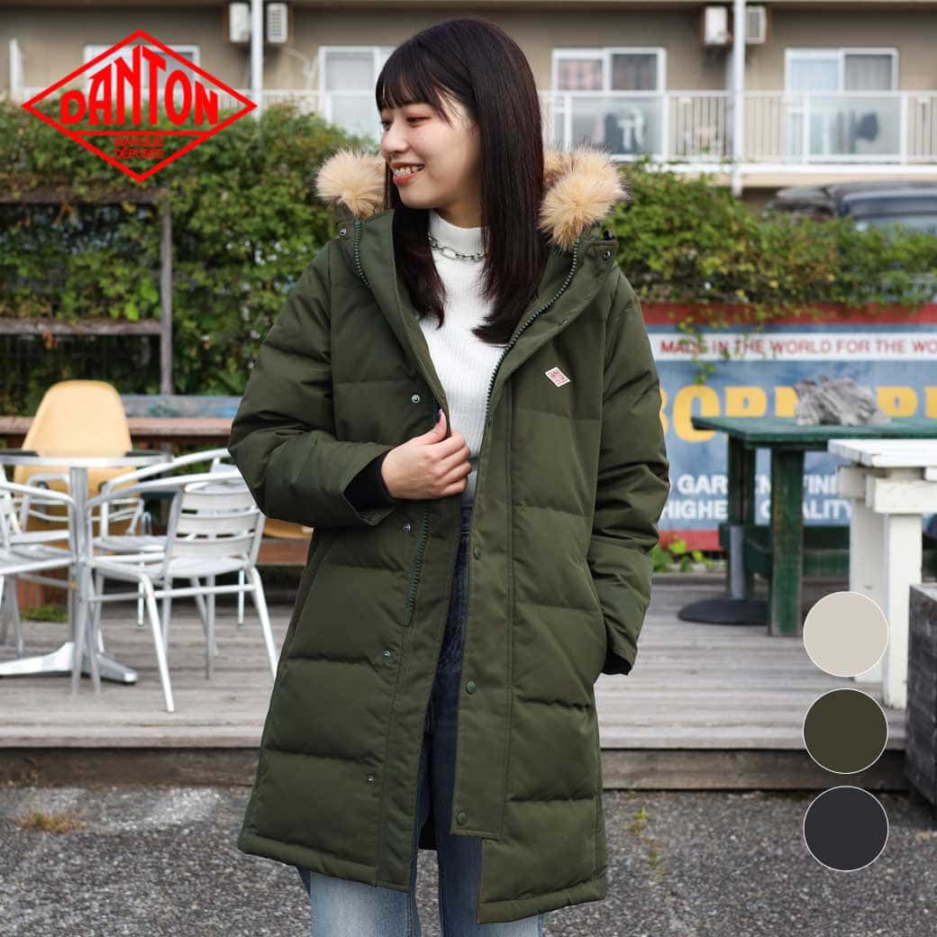 楽天市場】DANTON ダントン フェイク ファー フード ダウン ジャケット