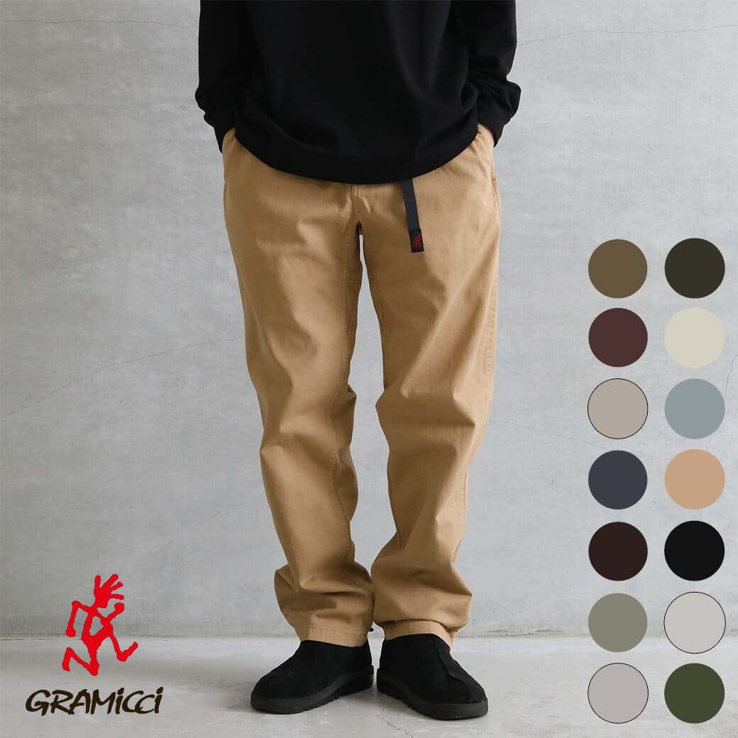 Gramicci グラミチパンツ GRAMICCI PANTS メンズ 通年 綿織物 BLACK CHINO OLIVE GREIGE SEAL OAT TABACCO DUNE HERB CHOCOLATE FOSSILGREY SAND TOBACCO BARK S M L オール季節 グラミチ ズボン下 ボトムス アウトドア 合わせる三尺帯 貨物輸送無料 g102-ogt