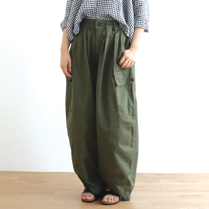 IHATOV パンツ Double Cross Tuck Wide Leg Pants IH10-6A-86412 イーハトーブ IHATOV IHATOV パンツ Double Cross Tuck Wide Leg