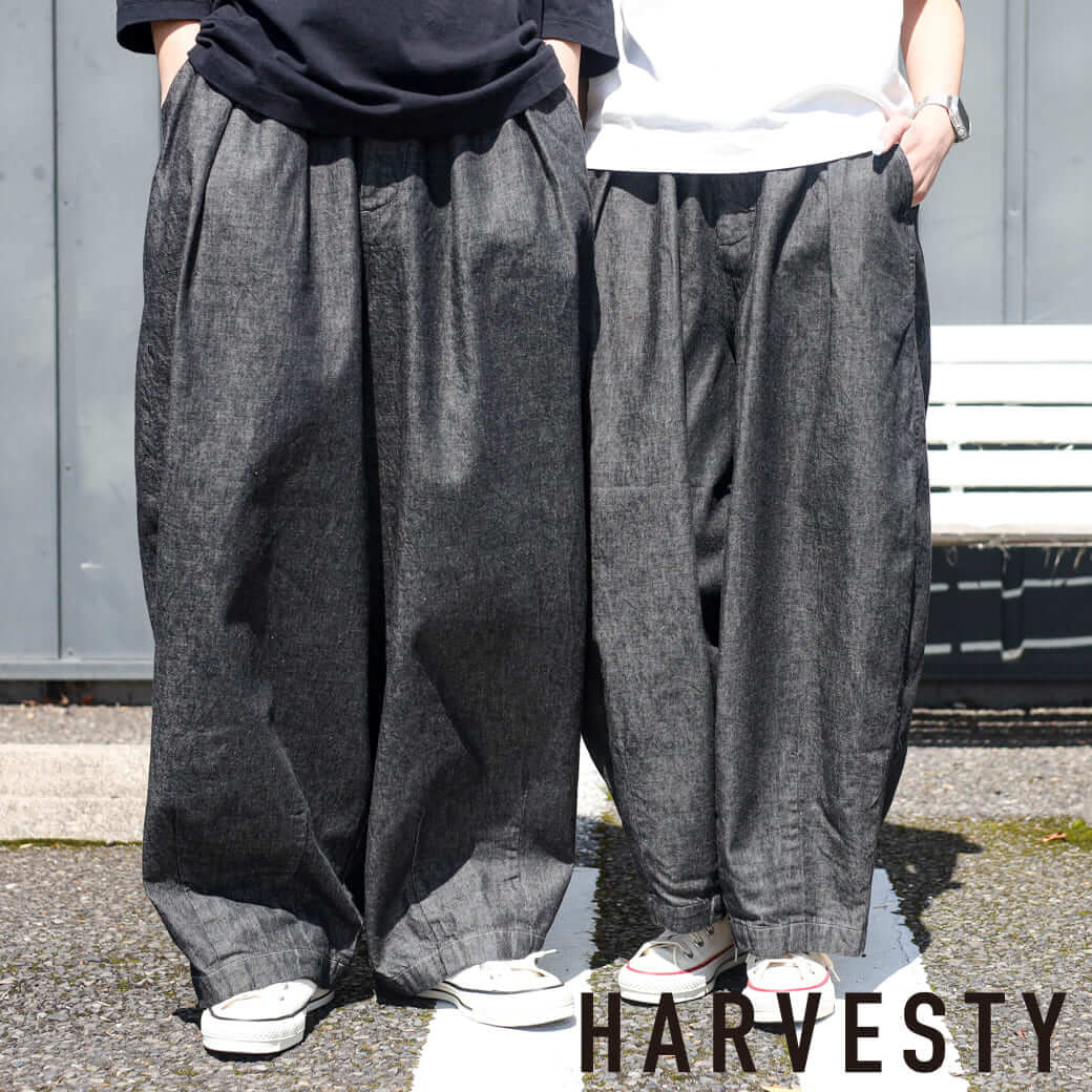 【6/4 20:00~6/11 9:59までP10倍】HARVESTY ハーベスティ BLACK DENIM CIRCUS PANTS 黒いことジーンズ サーカスズボン下 ユニ一発やる 春夏 ブラックワンウォッシュ ボトムス ズボン下 綿織物 ジーンズ 0～2大いさ