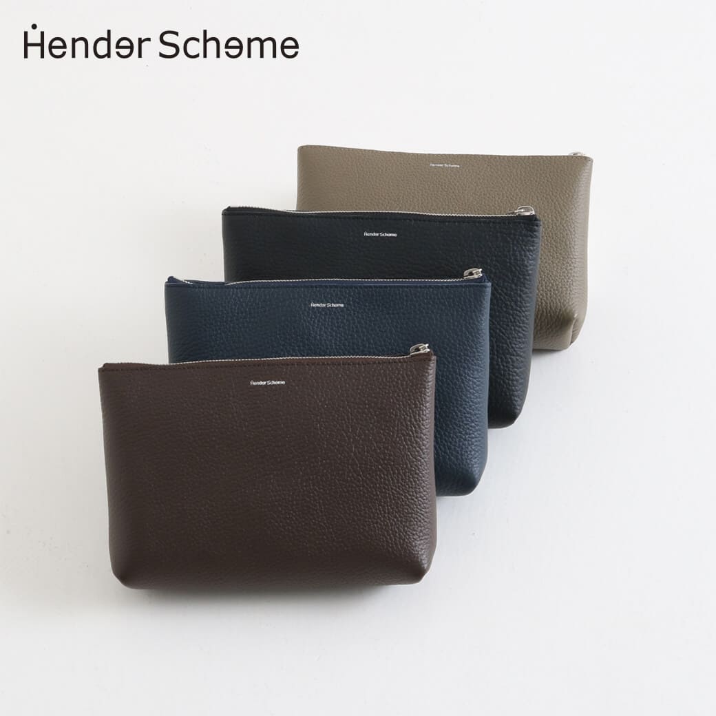 【7/19 20:00~7/26 9:59までP10倍】Hender Scheme エンダースキーマ ポーチ(M)pouch ユニセックス 通年 牛革 black brown navy ONEサイズ|BORN FREE E-SHOP