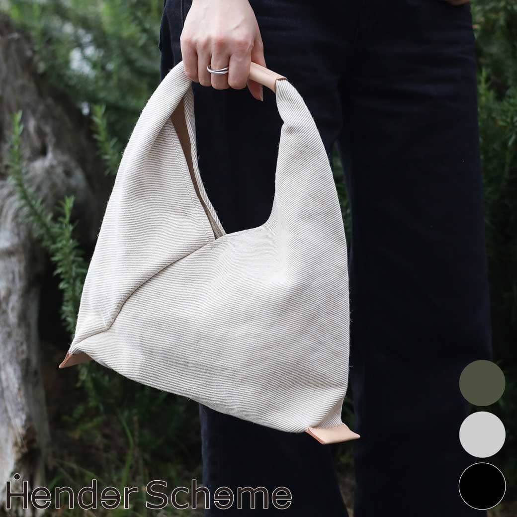 【7/19 20：00～7/26 9：59までP10倍】Hender Scheme エンダースキーマ　アズマバッグ スモール ユニセックス 通年 コットン ジュート 牛革 black natural khaki green ONEサイズ｜BORN FREE E-SHOP