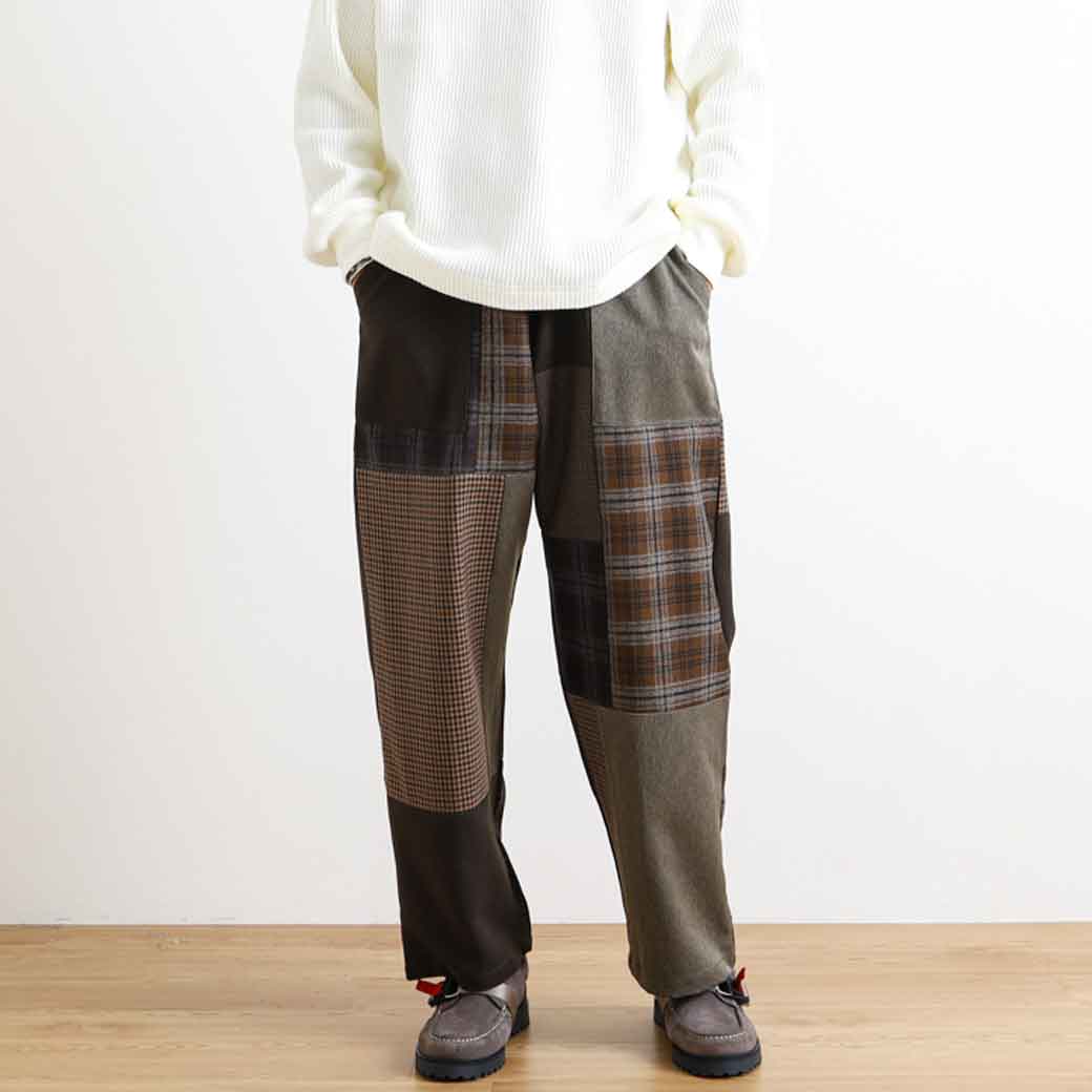 【4/4 20:00～4/10 9:59までP10倍】リベア バイ ジョンブル rebear by Johnbull チェックパッチワークパンツ　Check Patchwork pants X1024 メンズ ボトムス イージーパンツ 送料無料 ボーンフリー BORN FREE