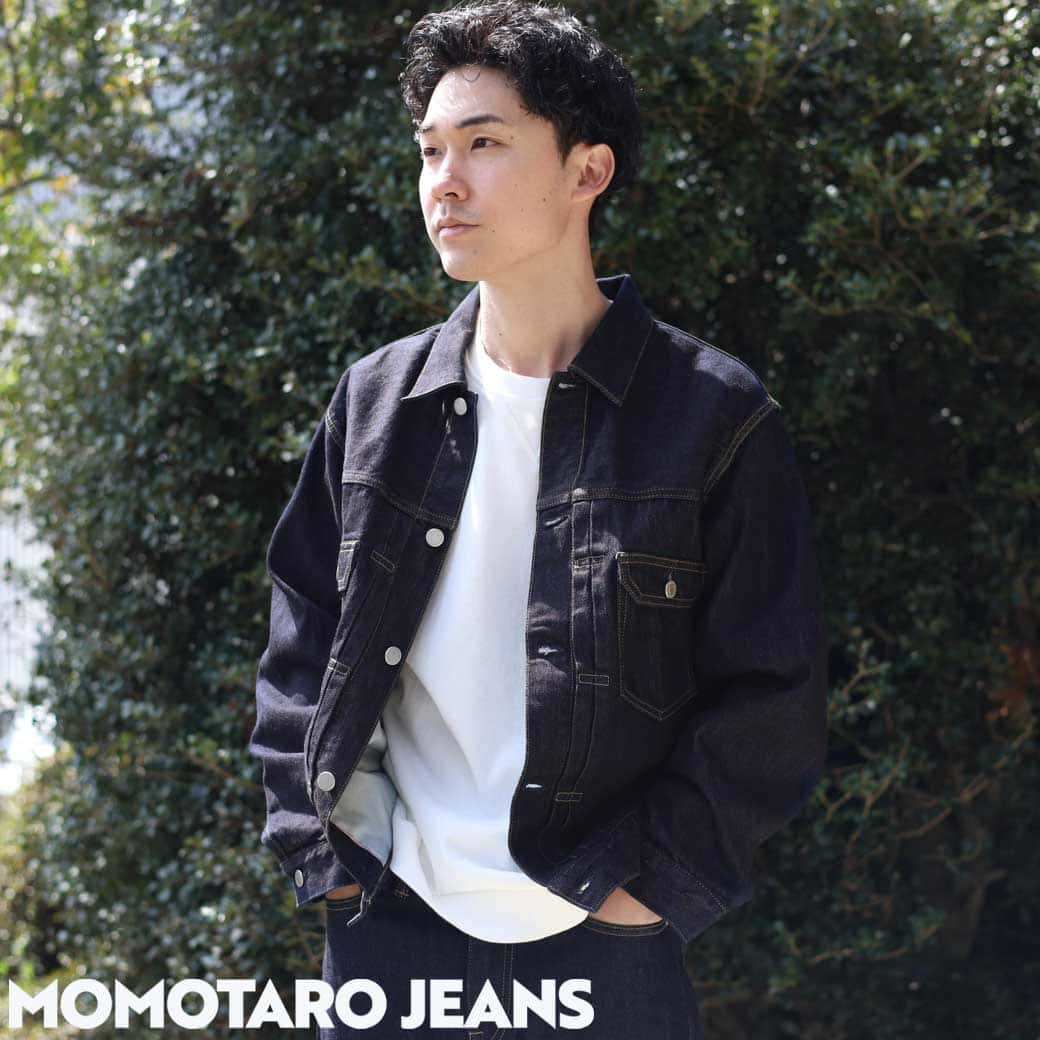 MOMOTARO JEANS 桃太郎 デニム ジーンズ 上衣 11薬局衡オンス DENIM JACKET - 11薬局衡オンス メンズ 春 秋 冬 綿織物 INDIGO S M L大きさ