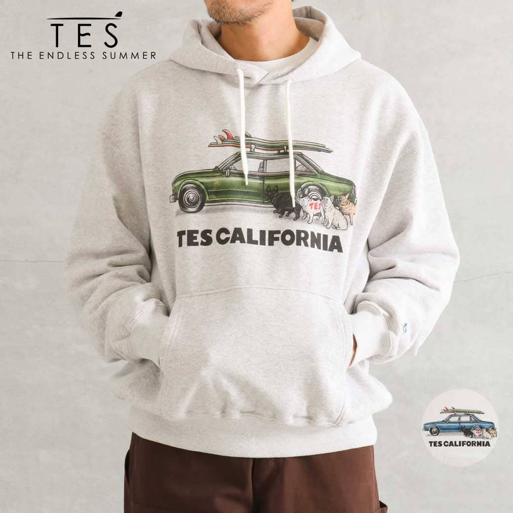 THE ENDLESS SUMMER ザ エンお召しもの 炎節 TES 4 BUHI CHASING THE WAVES SWEAT PARKA 波追い スウェットパーカー メンズ トップス フーディー 貨物輸送無料 25774324 2025年 秋冬 2色 M-XL大きさ