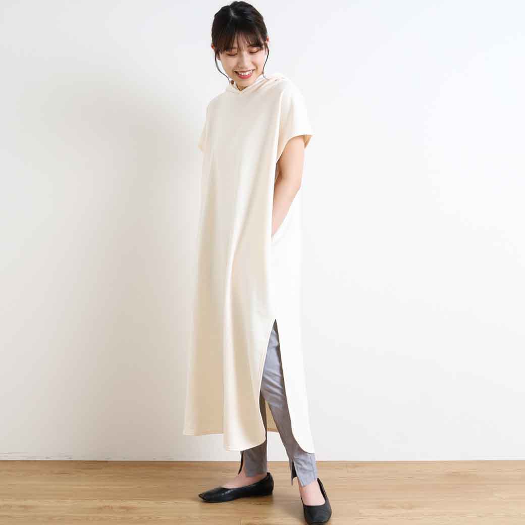 【4/4 20:00～4/10 9:59までP10倍】クレドナ CREDONA 　Sleeveless dress ノースリーブワンピース　レディース　ノースリーブ　フーディー　スリット　春夏　1422232396 送料無料 ボーンフリー BORN FREE