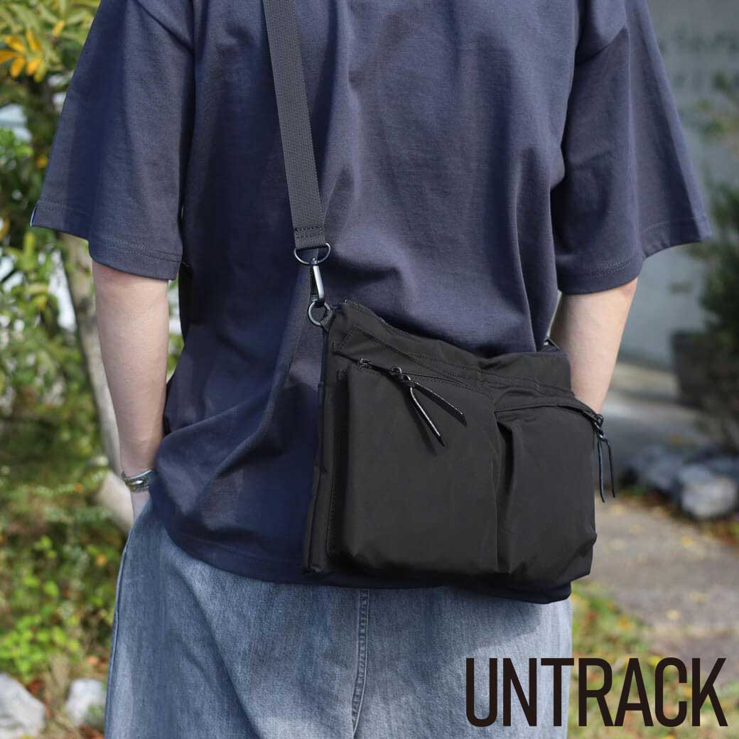 【7/19 20:00~7/26 9:59までP10倍】UNTRACK アントラック ヘルメットショルダーM CITY PLUS / 3LS | Helmet Shoulder M メンズ 通年 black ナイロンタフタラミネートクロス 牛革 M|BORN FREE E-SHOP