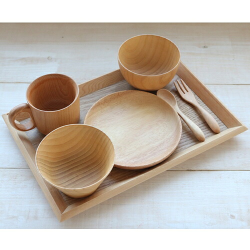 【期間限定P10倍！】 wooden お子様ベビー食器ナチュラルセット KD-12□□ 若兆 テーブルウェア 子供用食器 木の器 食卓　お子様　初物　キッズ　ベビー　出産祝い　お食い初め　お祝い　お土産　プレゼント　初めて　初誕生日（100）｜スタイルライフbosky