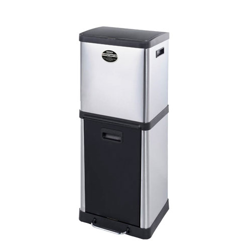 2-COMPARTMENT BIN 18_20 ゴミ箱18L 20L K855-1202 ■■ DULTON ダルトン ごみ箱 トラッシュボックス ダストボックス 分別 シルバー 銀 ペダル インダストリアル おしゃれ シンプル 《メーカー直送》(160)