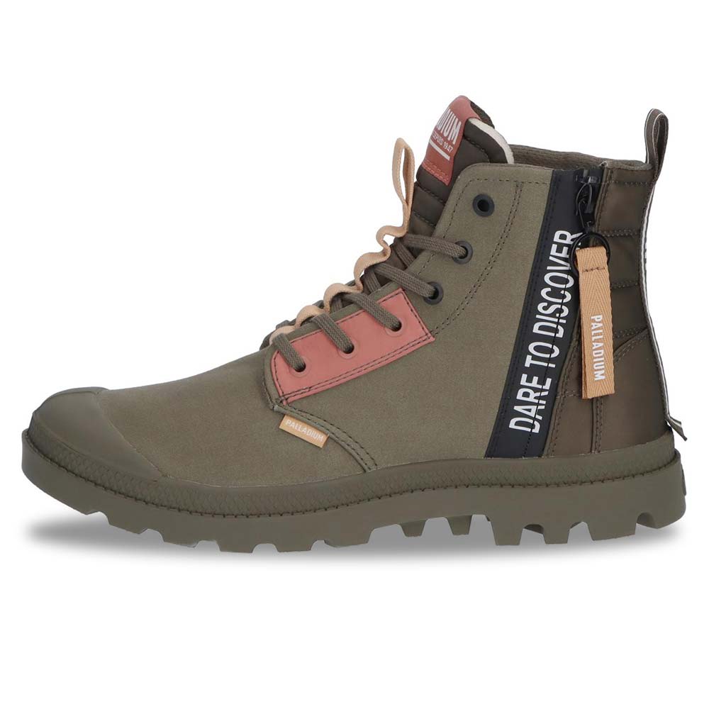 パラディウム PALLADIUM PAMPA HI OVERLAB 2 OLIVE NIGHT メンズ レディース スニーカー 74509-309｜BOSTON CLUB 店