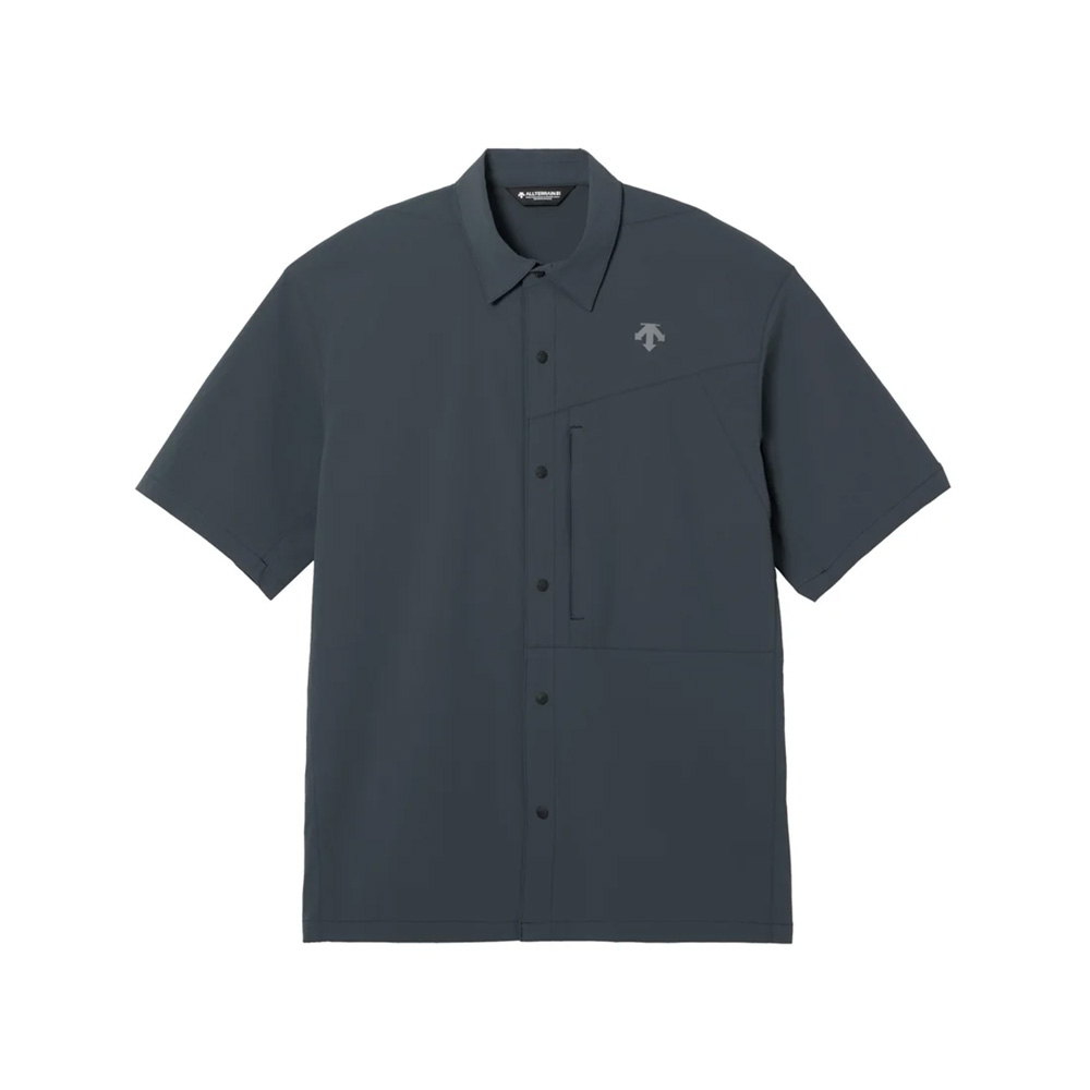 デサント ウィンドシェルハーフスリーブシャツ ポケッタブル仕様 DESCENTE WIND SHELL H/S SHIRT PB. ダークシャドー(NV13) メンズ DO6SHS01M-NV13
