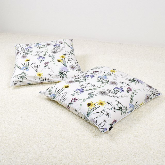 輝い 座布団カバー 2枚セット 55cm 59cm ボタニカルガーデン ホワイト 花柄 座布団 ざぶとん カバー ざぶとんカバー 55 59 センチ 綿 おしゃれ かわいい コットン インテリア モダン シンプル ナチュラル 人気