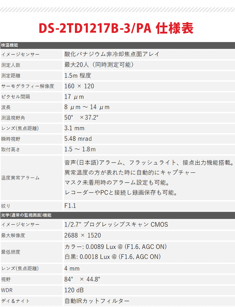 サーマルテレビカメラ レンズ3mm 疵コンタクト体表因子熱度位置づけ サーモグラフィー Ds 2td1217b 3 Pa Hikvision 3馬齢確信 送料無料 手助け銭金 救い金客体 Cannes Encheres Com