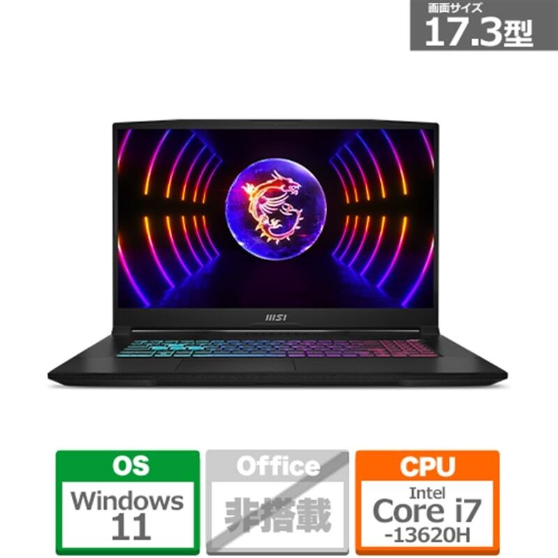 ★未開封保証品 MSI KATANA17-B13VEK-4339JP NVIDIA GeForce RTX 4050 Laptop GPU SSD 1TB 144Hz 4526541196461｜価額の王様店