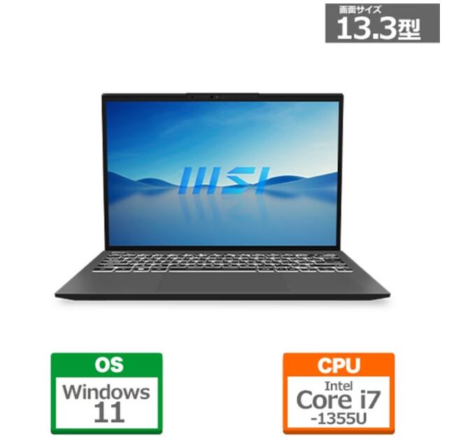 ★260418 未開封保証品 MSI ノートパソコン Prestige 13 Evo A13M ステラグレイ Prestige-13-A13M-5009JP 13.3型 /Windows11 Home /intel Core i7 /メモリ：32GB /SSD：512GB / Home and Business 2024 DA+365 Bundle