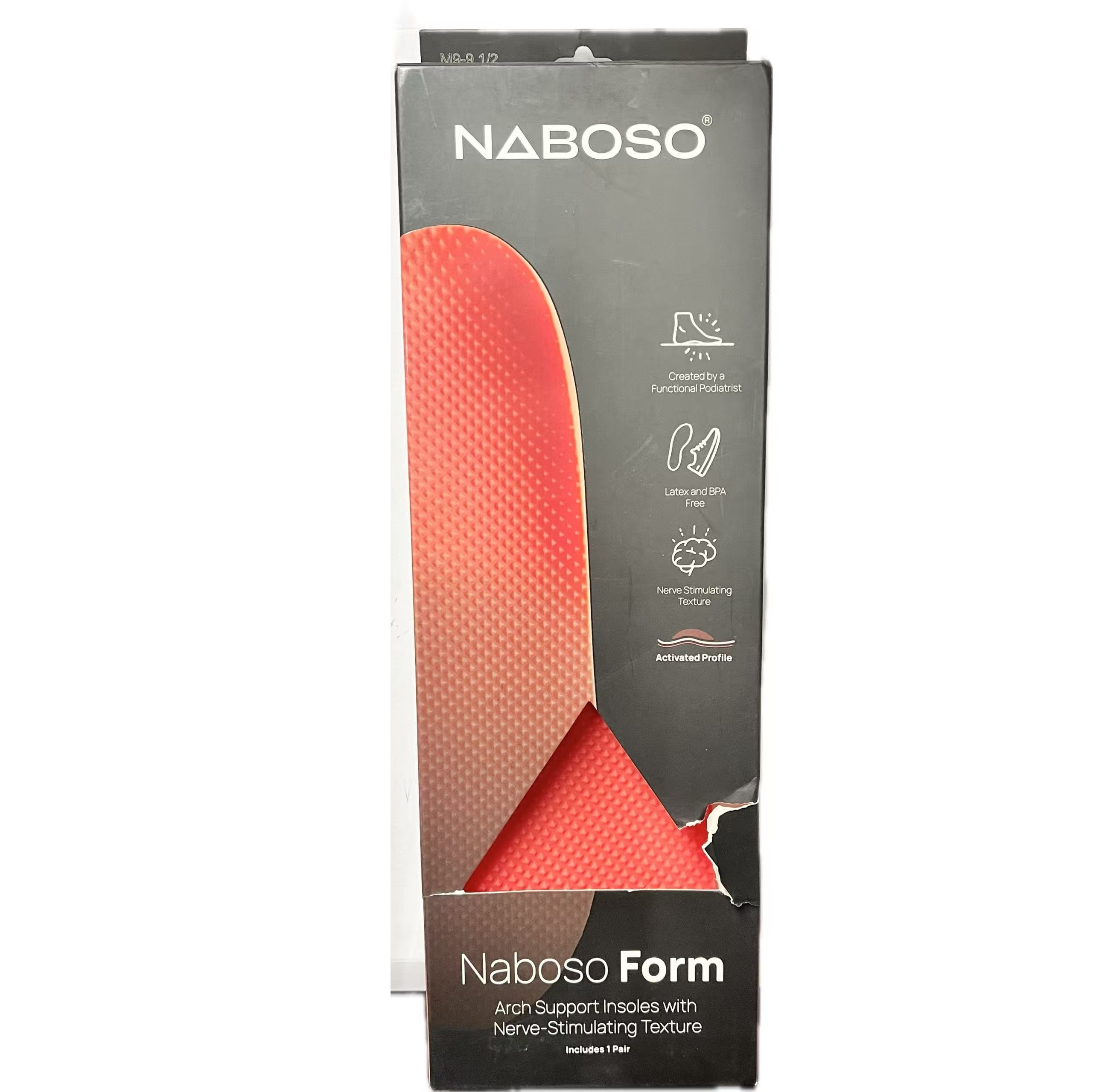 Naboso フォームインソール ナボソ アクティブなアーチサポート 米国足病医開発 米国特許取得済テクスチャー 足裏刺激 赤(N6)