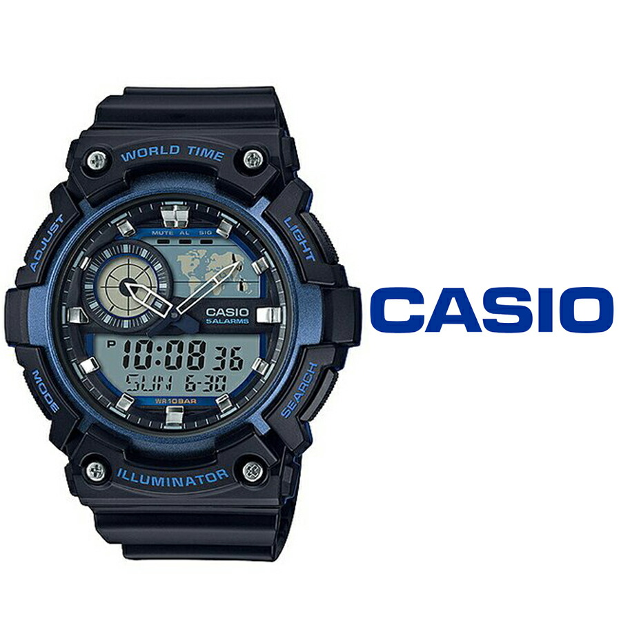 楽天市場 Casio カシオ クオーツ 腕時計 メンズ レディース デジタル アナログ Aeq 0w 2a おすすめ ウォッチ ラバー ベルト チプカシ チープカシオ ブラック ブルー ブルジョネ楽天市場店