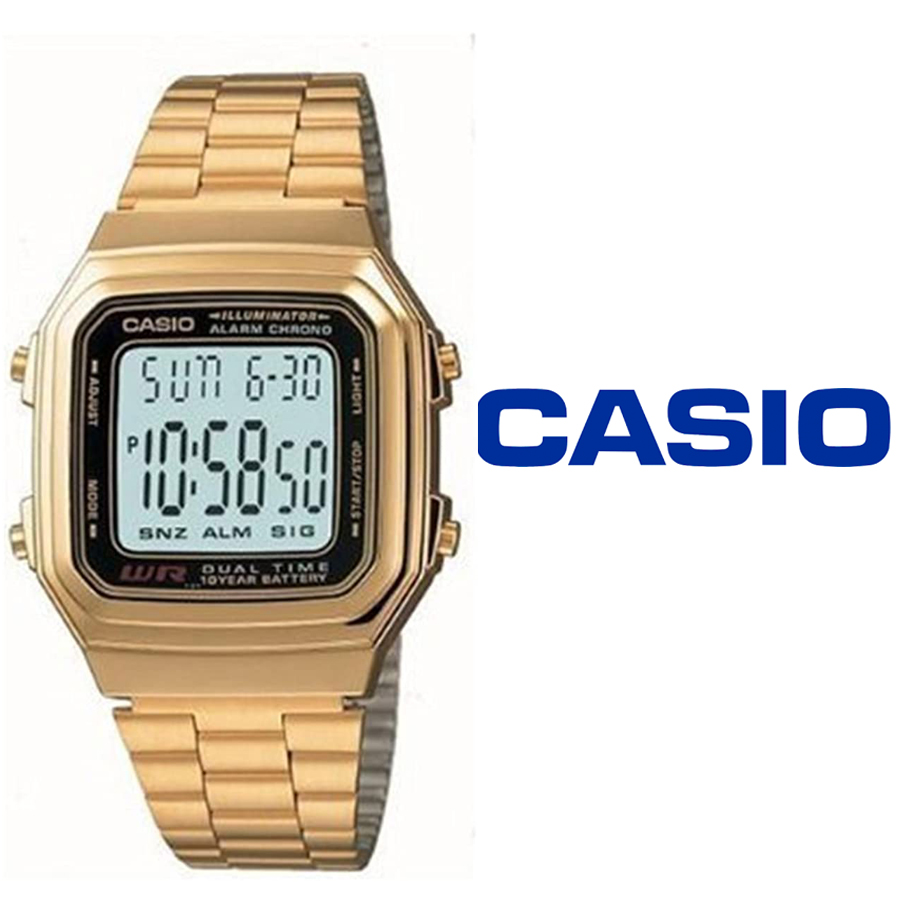 あす楽 送料無料 日本未発売 Casio カシオ スタンダード 腕時計 ウォッチ メンズ レディース キッズ A178wga 1a 男の子 女の子 チープカシオ チプカシ デジタル クォーツ カレンダー ゴールド ブラック カジュアル 夏 ファッション おしゃれ 人気 おすすめ 大人 子ども