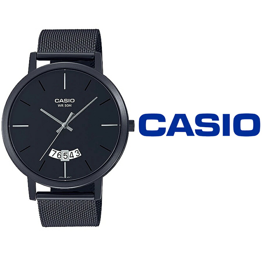 あす楽 送料無料 Casio カシオ 腕時計 メンズ レディース キッズ 大人 子ども Mtp B100mb 1e 男の子 女の子 アナログ クォーツ カレンダー ブラック 文字盤 ステンレス ベルト ビジネス カジュアル ファッション アウトドア スポーツ 旅行 デート 50m防水 腕時計 Andapt Com