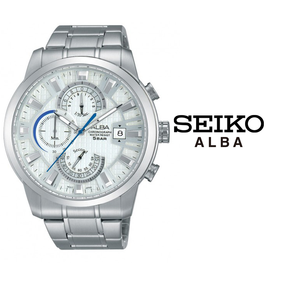 人気アイテム メンズ腕時計 腕時計クロノグラフ メンズ クォーツ アルバ Alba セイコー Seiko 送料無料 ステンレス ブルー ホワイト Am31x1 カレンダー ビジネス Icaroexpress Com Br