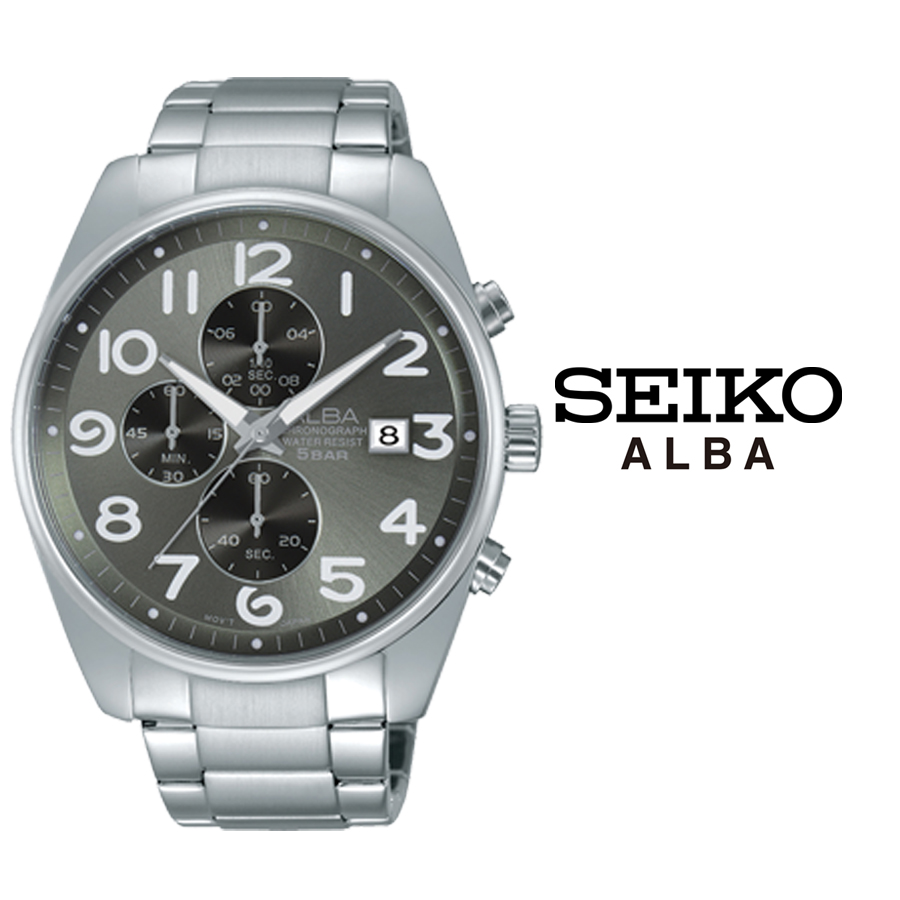 最安値挑戦 メンズ腕時計 Alba セイコー Seiko 送料無料 アルバ シルバー グレー Am3211x1 カレンダー ビジネス ステンレス 腕時計クロノグラフ メンズ クォーツ Www Mekatronik Org Tr