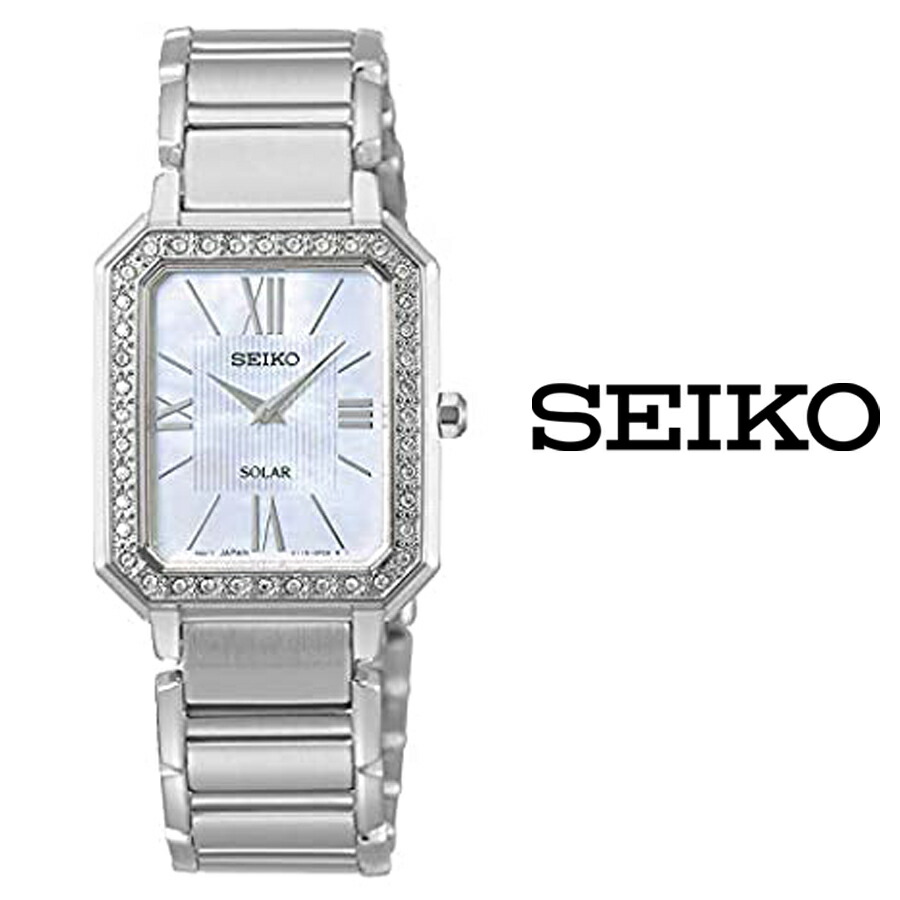 あす楽 送料無料 セイコー ソーラー Solar クォーツ レディース 腕時計 Sup427p1 スクエアフェイス ジャパンムーブメント ステンレス ビジネス ファッション ブランド シェル フェイス シルバーベルト ドレス Psicologosancora Es