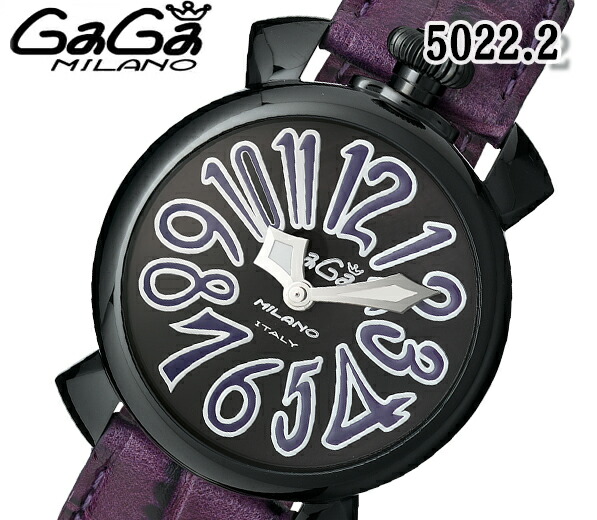 楽天市場 送料無料 新品 ガガミラノ Gaga Milano Manuale マヌアーレ クォーツ ユニセックス メンズ レディース 腕時計 40mm パープル 5022a1 レザーベルト 人気 ブランド ねじ込み式リューズ おすすめ ブルジョネ楽天市場店