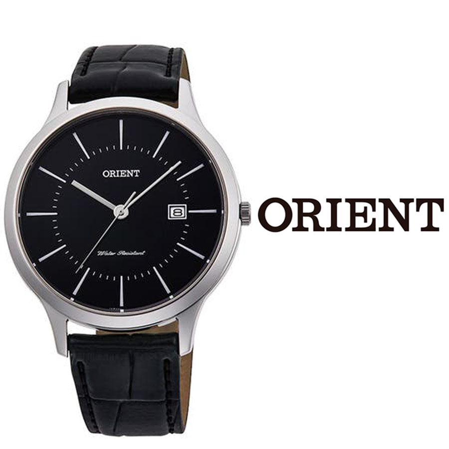 楽天市場 あす楽 送料無料 オリエント Orient メンズ 腕時計 Rf Qd0004b10b シンプル クオーツ レザー ベルト ゴールド 三針 カレンダー 薄型 軽量 ブルジョネ楽天市場店
