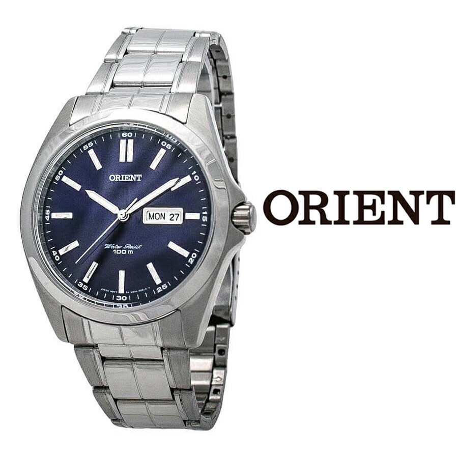 楽天市場 あす楽 送料無料 オリエント Orient クオーツ Fug1h001d6 ステンレス メンズ 腕時計 カレンダー シルバー ブルー 100m防水 プレゼント おすすめ ブルジョネ楽天市場店