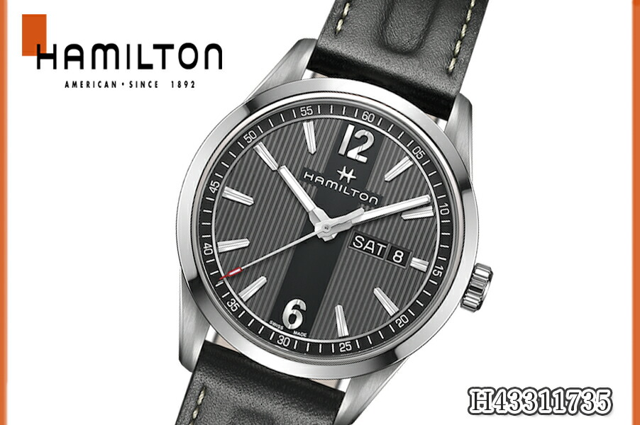 希少 ハミルトン Hamilton ブロードウェイ Broadway デイデイト H クォーツ シンプル オシャレ 腕時計 メンズ レザーベルト 即日出荷 Faan Gov Ng