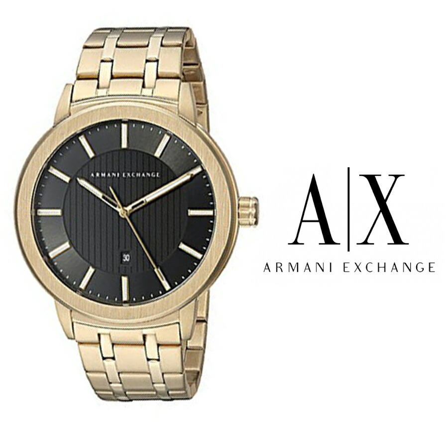 新品  貨物輸送無料  アルマーニ 取り替えっこ AX1456 ARMANI EXCHANGE メンズ ウオッチ アナログ 石英 差し上げ物 MADDOX マドックス 石英 暦 ステンレス鋼 ゴールド 黒いこと