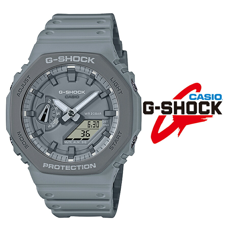 新品本物 楽天市場 あす楽 送料無料 Casio カシオ G Shock Gショック Mens Watch ジーショック クォーツ Ga 2110et 8a メンズ 腕時計 新品 カジュアル タイマー ストップウォッチ アナデジ プレゼント カレンダー ダイバー グレー ブルジョネ 楽天市場店 正規店仕入れ